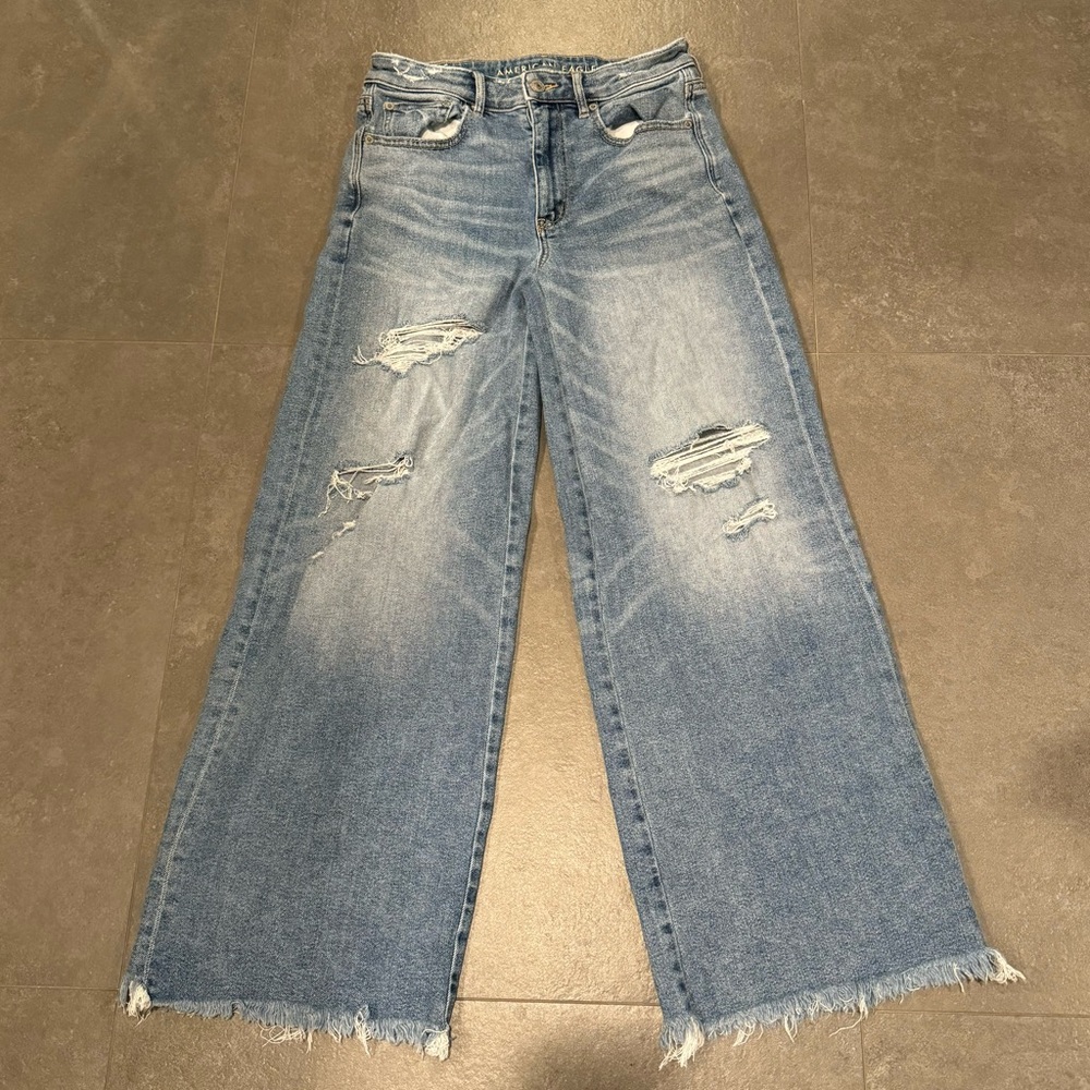 American Eagle AE Wide Leg Stretch Denim Jeans! 6 regular